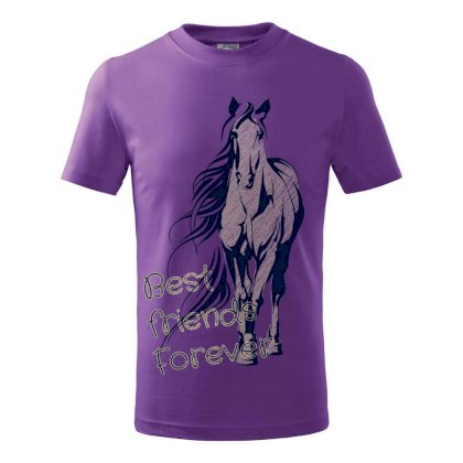 Koszulka dziecięca z konikiem Friends Forever, fioletowa