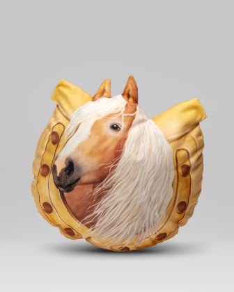 Poduszka w kształcie podkowy i z motywem konia