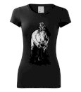 T-shirt z komiem, koszulka z koniem, czarna