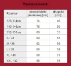 Tabela rozmiarów koszulek jeździeckich